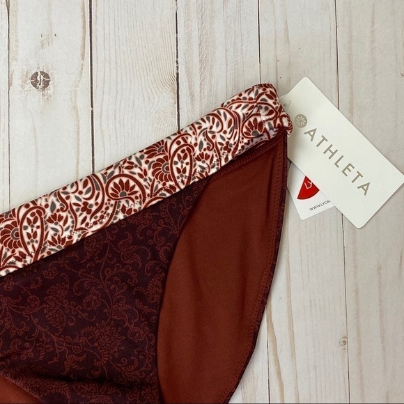 Athleta Aqualuxe Batik Mid Rise Bikini Bottoms Size Small Women - Picture 5 of 10